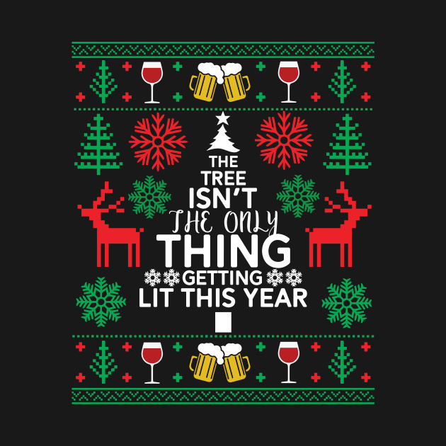 Funny Beer Drinking Ugly Xmas Christmas Sweater by mrsmitful01