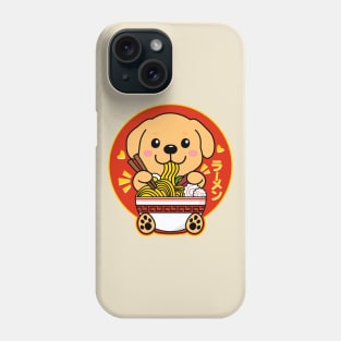 Cute Labrador Puppy Eating Ramen Kawaii Lab Lover Phone Case