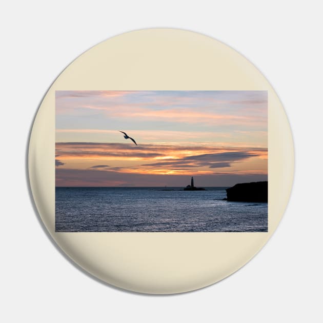 An early bird over St Mary's Island Pin by Violaman