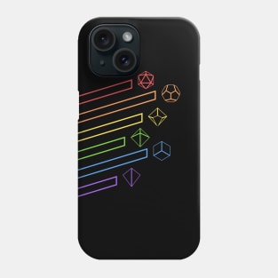 Rainbow Polyhedral Dice Set Minimalist Phone Case