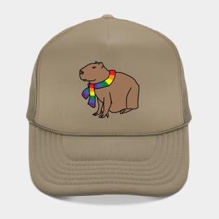 Capybara and Rainbow Pride Flag Scarf Hat