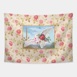 Vintage Valentine Dove Tapestry