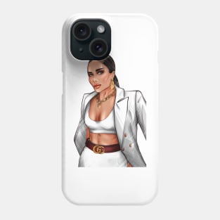 African American business woman in white jacket Phone Case