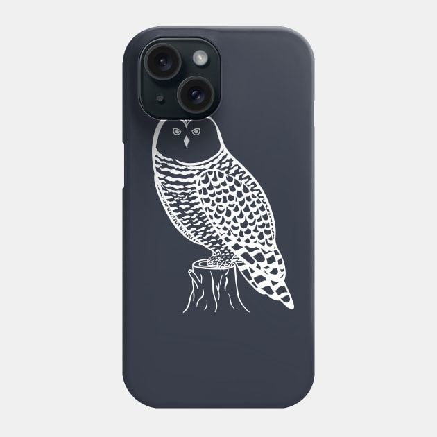 Snowy Owl - bird watchers hand drawn design Phone Case by Green Paladin