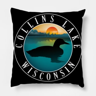 Collins Lake Wisconsin Loon Pillow