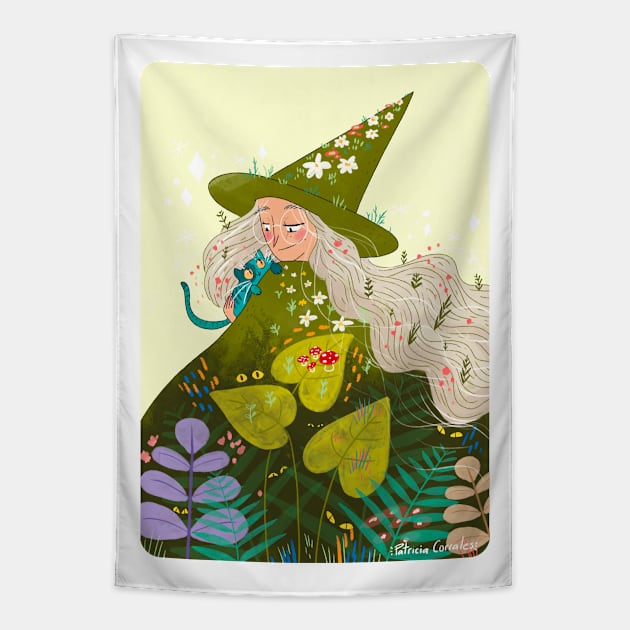 Green Witch / Wiccan Tapestry by PatriciaCo