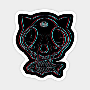 3D SKULL CAT Magnet