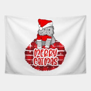 Merry Catmas - Funny Christmas With Cats Tapestry