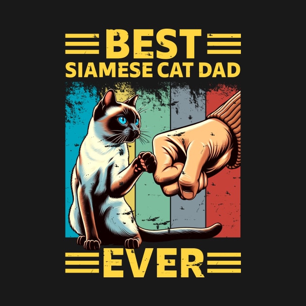 Best Siamese Cat Dad Ever Retro Vintage by Buleskulls 