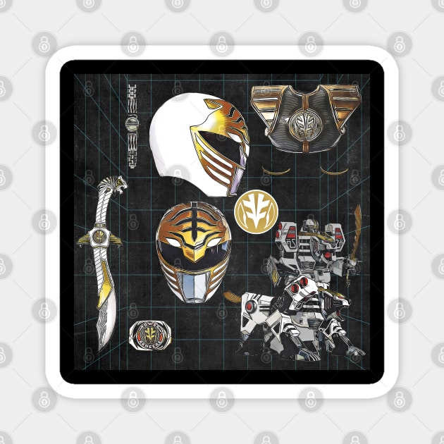 White Ranger Weapons Magnet by creativespero