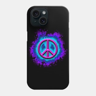 pink fire peace sign Phone Case
