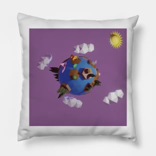 Blue world purple sky Pillow