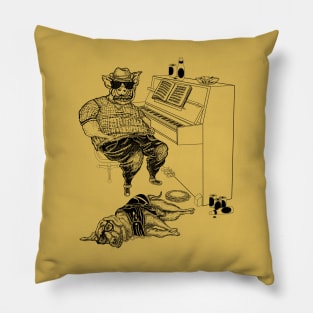 Piano Man Blind Pig Guide Dog Pillow