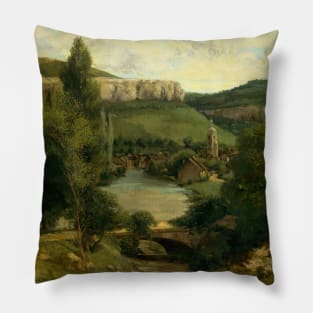 View of Ornans by Gustave Courbet Pillow