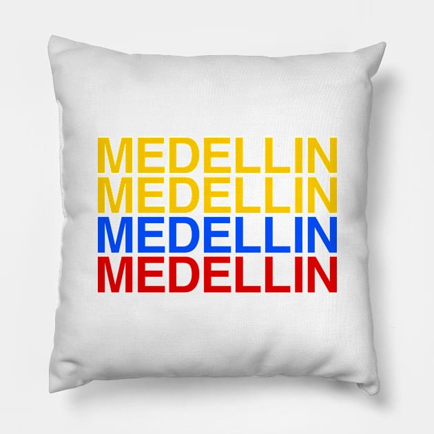 MEDELLIN Colombia Flag Pillow by eyesblau