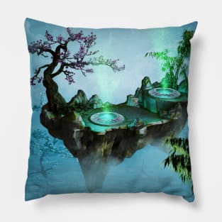 Flying island with trees Pillow