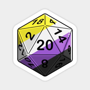 Nonbinary Pride d20 Magnet