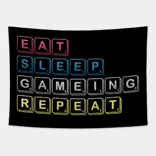 Eat Sleep Gaming Repeat Funny Meme Tee Tapestry