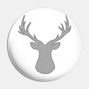 Deer - geometric pattern - gray and white. Pin