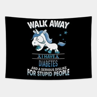 funny diabetes grumpy unicorn warrior Tapestry