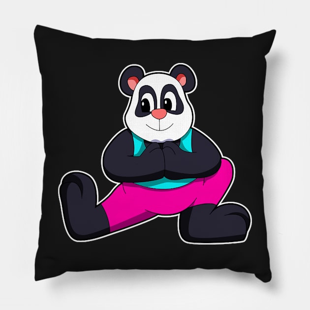 Panda at Yoga stretching exercises Pillow by Sonoma92