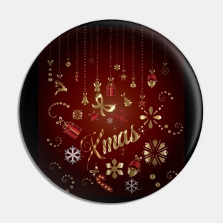 Xmas Pattern ( Golden Christmas Decoration) Pin