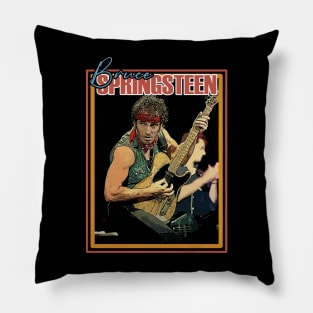 Vintage Springsteen Classic Rock Reimagined Pillow