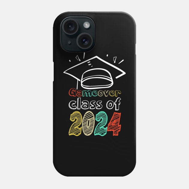 Gameover class of 2024, video gaming, Graduated, senior graduation Phone Case by BenTee