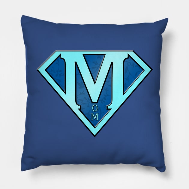 SuperMom (blue version) Pillow by krisk9k