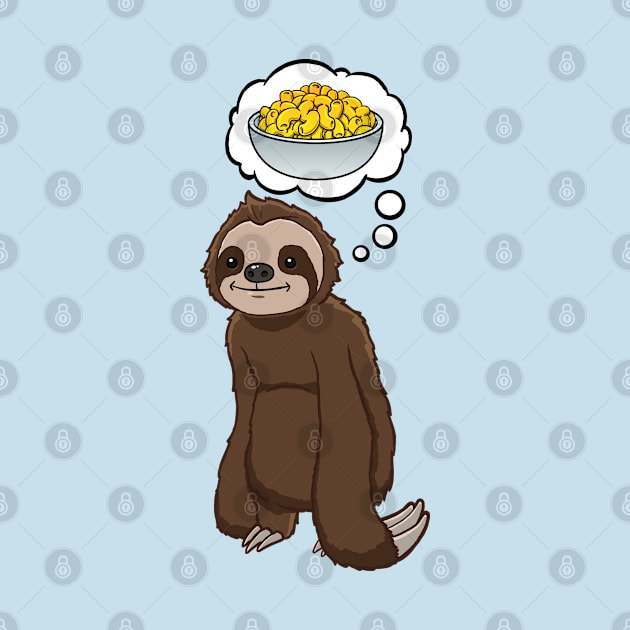 Sloth thinking about eating Mac and Cheese by jonmlam