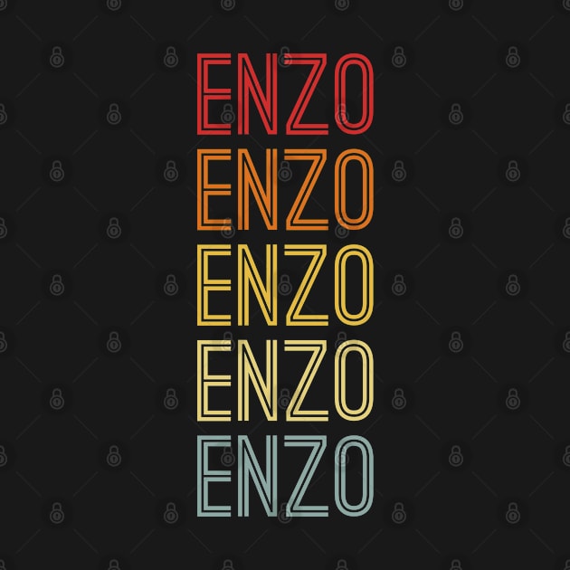 Enzo Name Vintage Retro Gift Named Enzo by CoolDesignsDz