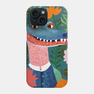 Crocodile and flowers Phone Case