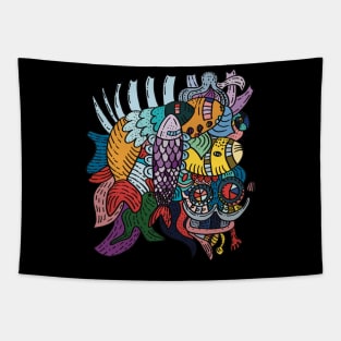 fishing women Tapestry