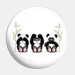 See no evil, hear no evil, speak no evil pandas Pin