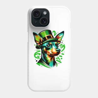 Miniature Pinscher Celebrates Saint Patrick's Day Phone Case