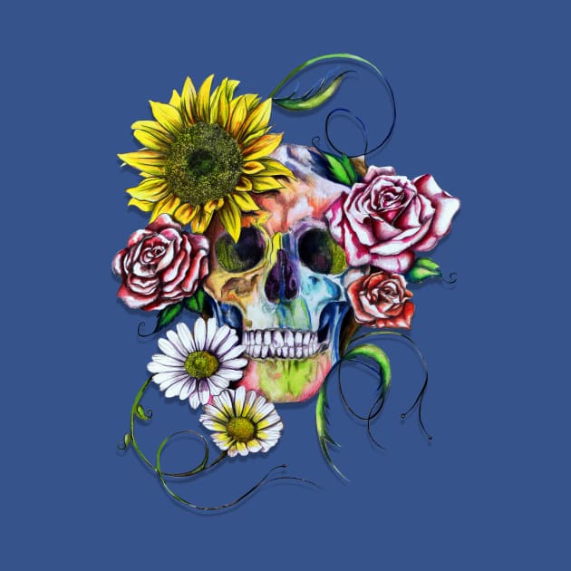 Skull With Flowers by IsabelSalvador