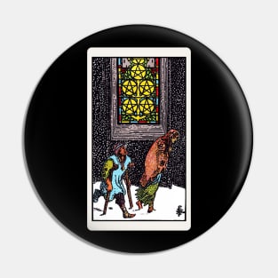 Card #68 - Five Of Pentacles - Rider Waite Smith Tarot Pin