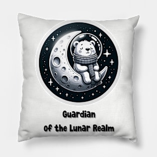 Cute Polar Bear On Moon Pillow