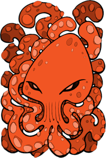 Octopus Squid Kraken Cthulhu Sea Creature - Orange Magnet