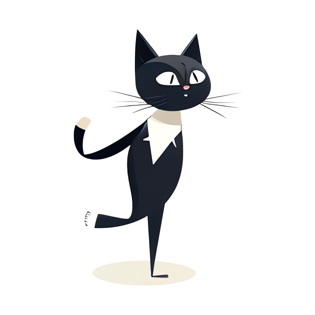 Funny Dancing Black Cat by Nenok