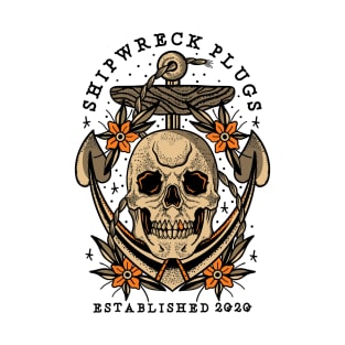 Shipwreck Plugs Traditional Skull T-Shirt