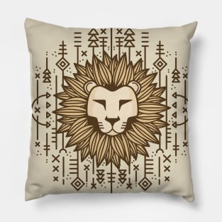 Tribal Lion Head Pillow