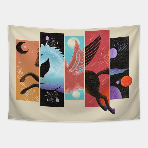 The Winged Horse, Galaxy's Pegasus, Tapestry by Tees For UR DAY