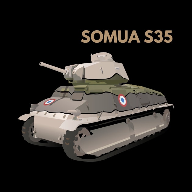 SOMUA S35 WW2 French Tank by NorseTech