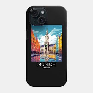 A Pop Art Travel Print of Munich - Germany Phone Case