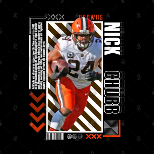 Nick Chubb Paper Poster Version 10 by liracasseyv