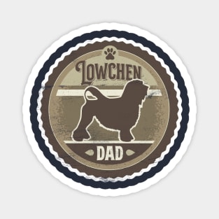 Lowchen Dad - Distressed Lowchen Silhouette Design Magnet