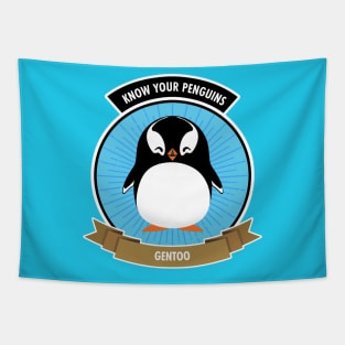Gentoo Penguin - Know Your Penguins Tapestry