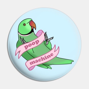 Poop Machine Green Ringneck Pin