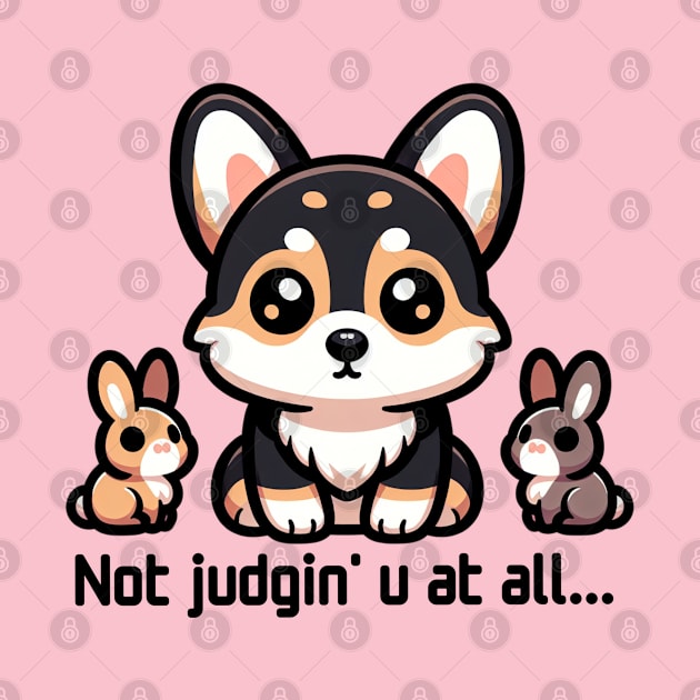 Not Judgin' U Tricolor Corgi by Zelda